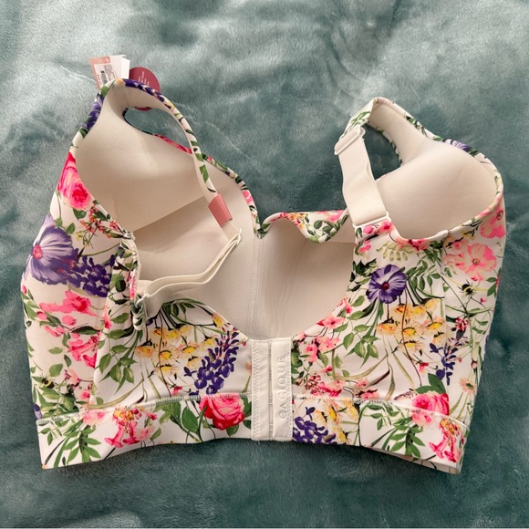 Cacique Floral Print Bra - Pink, Purple, Yellow and White Size 34K - Picture 2 of 5
